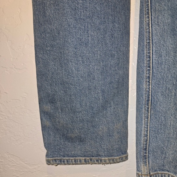 American Eagle 90s Boyfriend Overalls Small Womens Blue Distressed Pink Straps - Picture 5 of 13